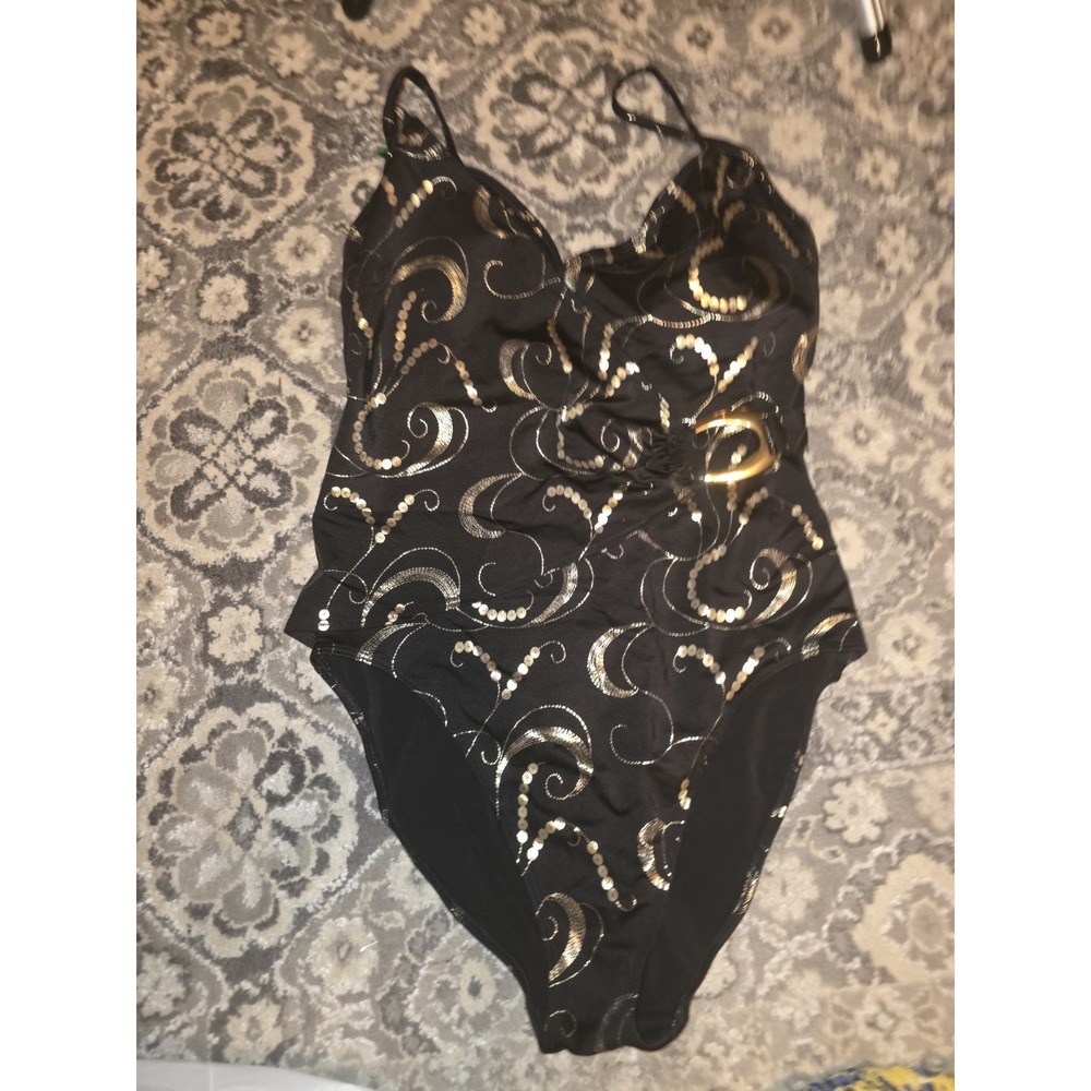 Shape Fit Swimwear Size 12 Black And‎ Gold.